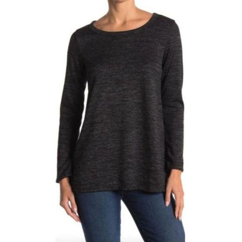 Forgotten Grace Brushed Hacci Pullover Tunic Top EXTRA SMALL Dark Charcoal NWT